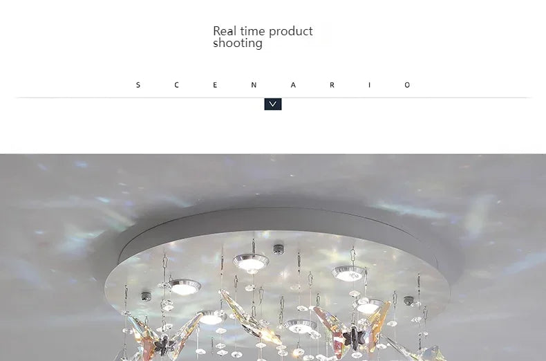 Vintage Crystal Ceiling Pendant Shining Creative LED Hanging Lamp Living Room Restaurant Chandelier Mood Light Indoor Lights