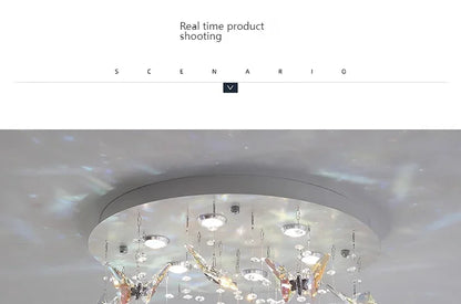 Vintage Crystal Ceiling Pendant Shining Creative LED Hanging Lamp Living Room Restaurant Chandelier Mood Light Indoor Lights