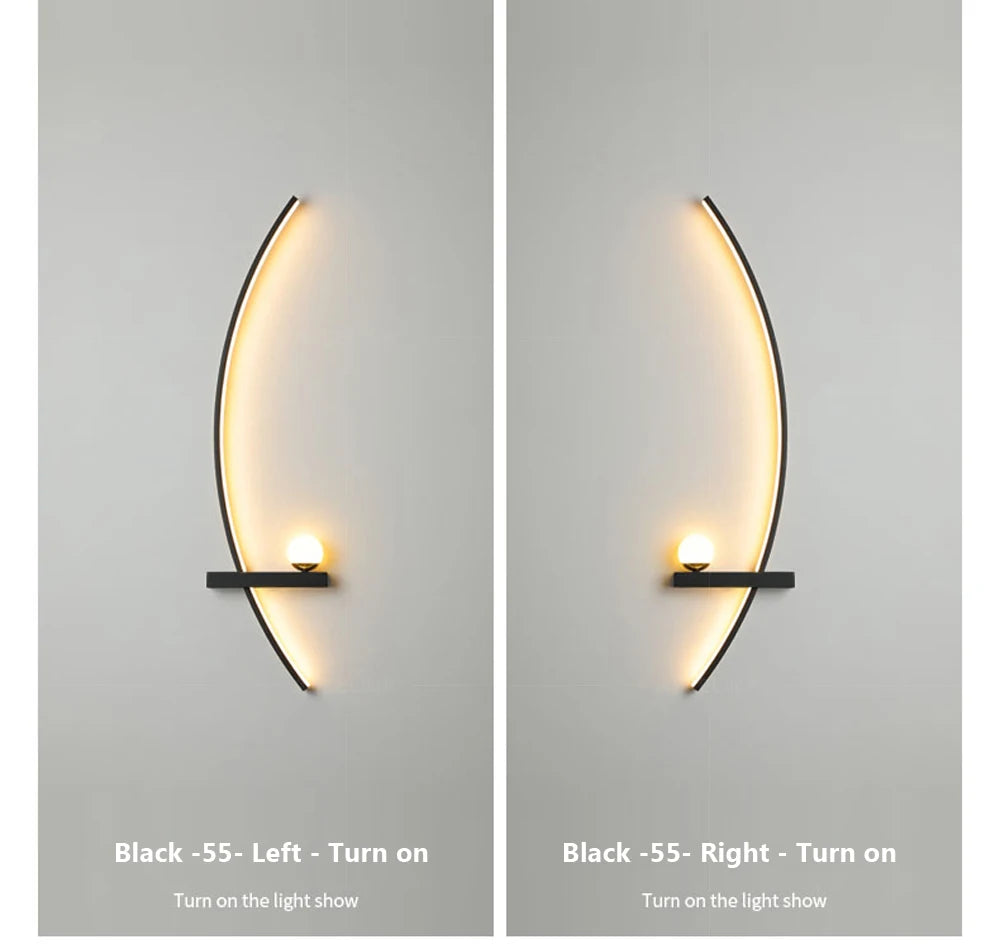 LED Wall Lamp 55/105CM Smart Remote Control Left Right Lighting Wall Sconces Bedroom Bedside Living Room Home Led Lights Lustre