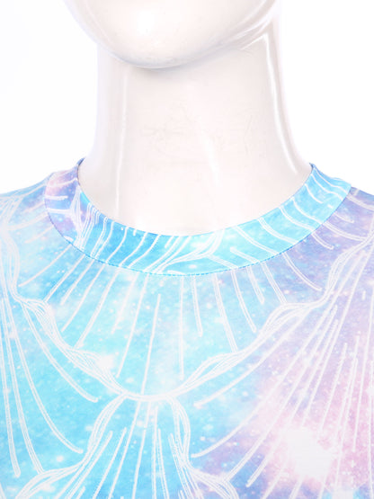 Womens Rash Guard One Piece Swimsuit Mermaid Fish Scale Print Long Sleeve Back Zipper Full Body Tops Sexy Swimwear Jumpsuit