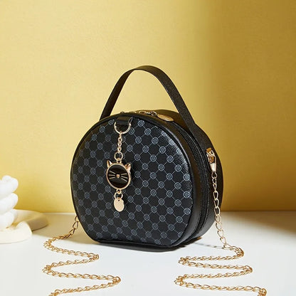 Circular Designer Fashion Women Shoulder Bag Leather Women's Messenger Crossbody Bags Ladies Purse Female Round Bolsa Handbag
