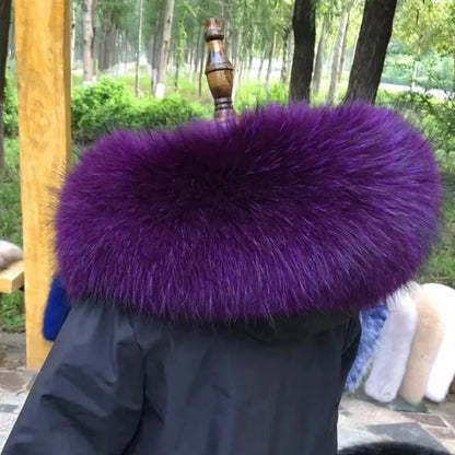 2025 Winter Raccoon Fur Collar Women Men Luxury Natural Fur Hood Trim Decors For Coat Jacket  Genuine Real Fur Shawls Scarves