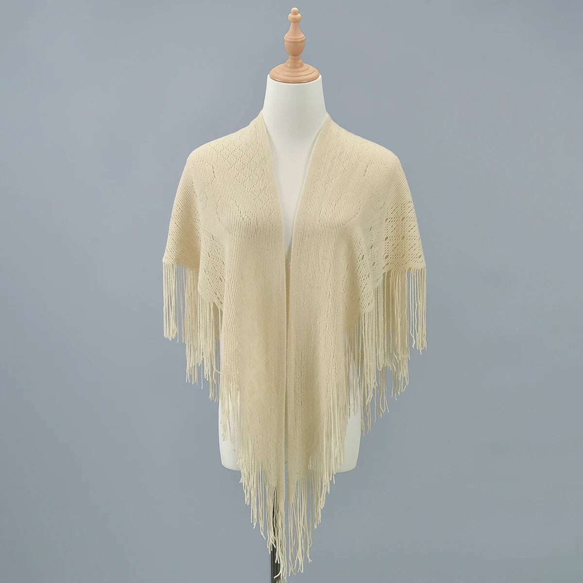 Knit Hollow Out Fake Collar Warm Tassel Shawl Scarf Fashion Pullover Lightweight Solid Knitted Large Scarfs Women Muffler Wrap