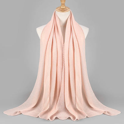 Women Plain Cotton Scarf Head Hijab Wrap Solid Full Cover-up Shawls Foulard Femme Headband Crinkle Muslim Hijabs Store 2024 NEW