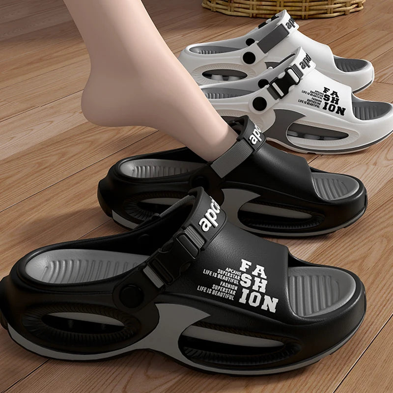 Men Fashion Sport Slippers Indoor Outdoor Sandals Beach Flip Flop Thick Sole Male Slides Summer Non-Slip Men Shower Slippers