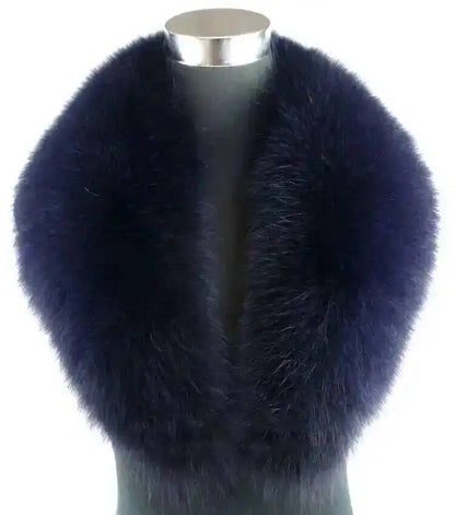 Natural Color Raccoon Fox Real Fur Collar Scarf Genuine Big Size Scarves Warp Shawl Neck Warmer Stole Muffler with Clip Loops #6