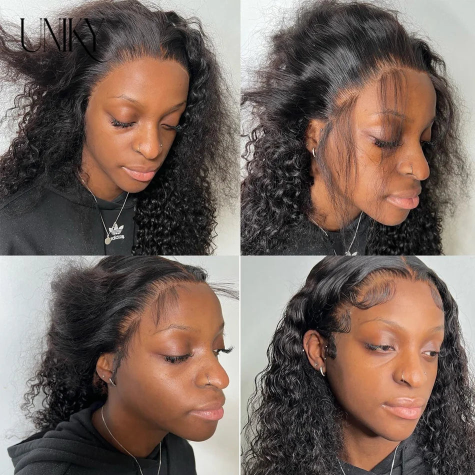 Short Curly Human Hair Bob Wig Curly Lace Front Human Hair Wigs ForWomen PrePlucked Brazilian Glueless 13x4 Lace Wig Unikyhair