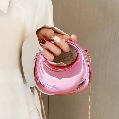 Fashion Acrylic Clutch Bags Elegant Small Handbags Portable Handle Wrist Bag for Women