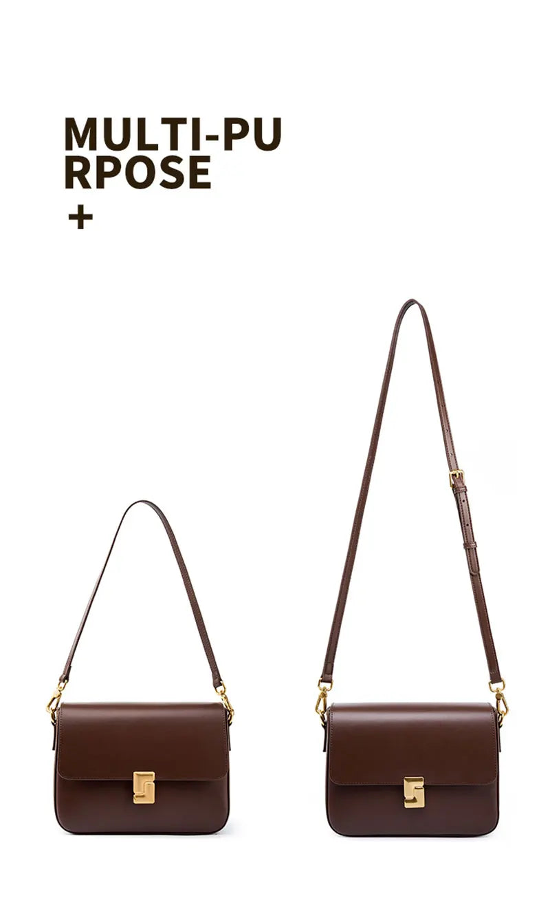 Luxury Genuine Leather Women Bag 2025 New Women's Shoulder Bag High Quality Cowhide Square Crossbody Bags Designer Handbags