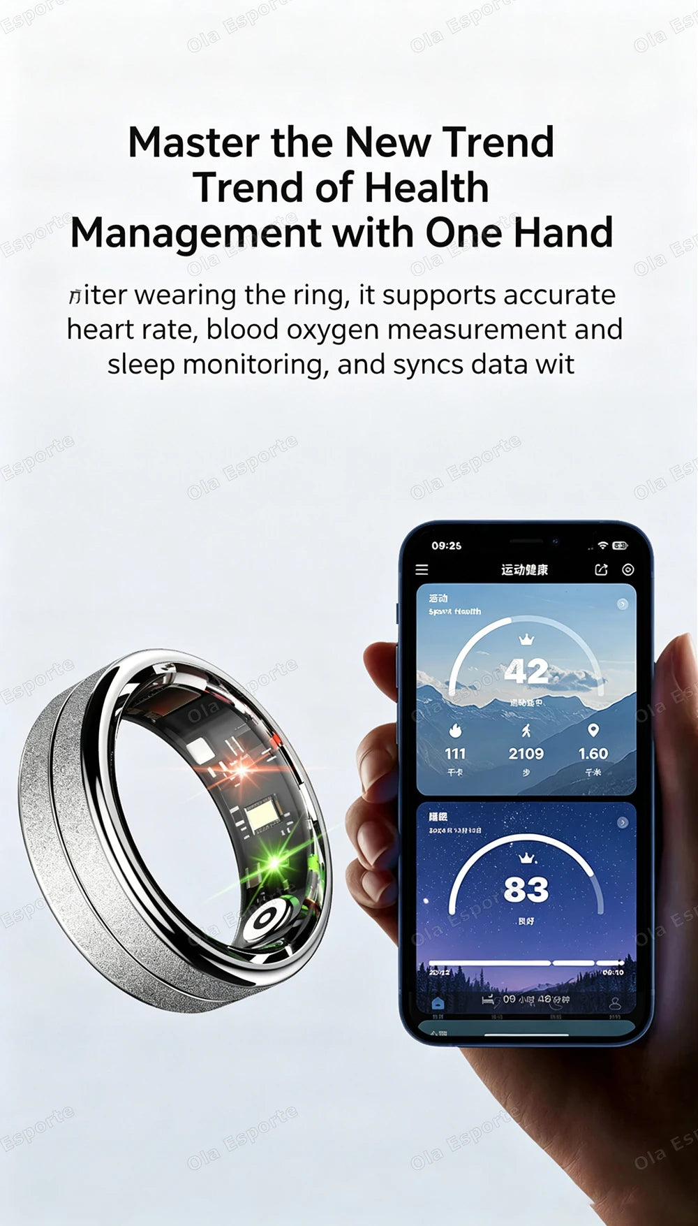 2026 New Smart Ring Bluetooth Heart Rate Body Temperature Monitor AI Health Analysis 5ATM Waterproof Sports Smartring Men Women