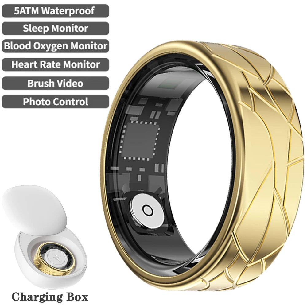 2026 Smart Ring Health and Sleep Tracker Heart Rate Blood Oxygen Monitor Brush Video 5ATM Waterproof Multi Sports Men Women Ring