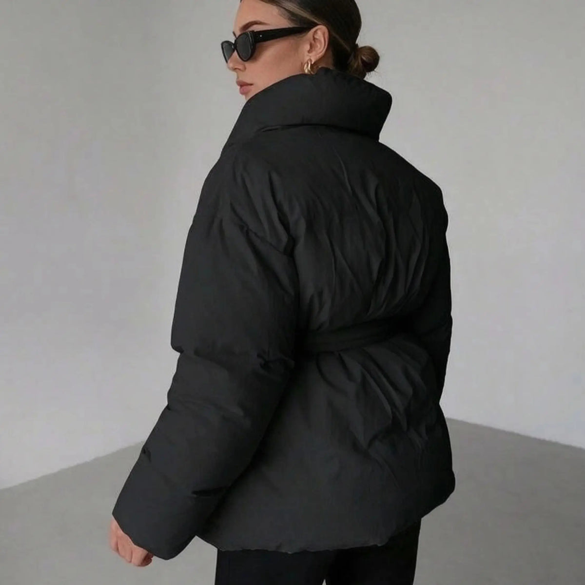 2026 Women Winter Jackets Coat with Belt Fashion Slim Warm Thicken Stand Collar Parkas Coat Female Outwear Top Parkas Jacket