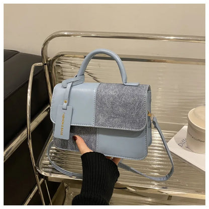 Elegant Women's Handbag Crossbody Shoulder Bag, Snap Closure Tote Bag, Everyday Accessory, Geometric Pattern, Fashion Lovers