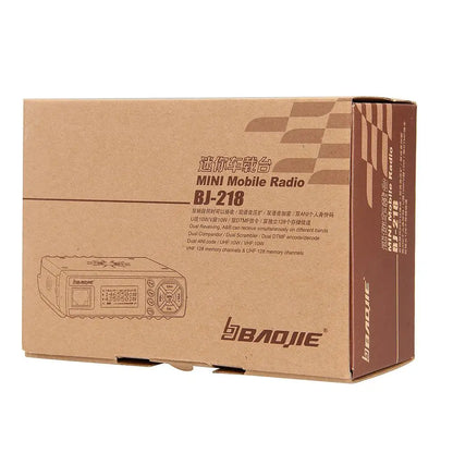 BAOJIE BJ218 Car Trunk Mobile Radio Dual Band 25W 256CH Scan DCS CTCSS Power Cable Keyboard Microphone Wireless Communication