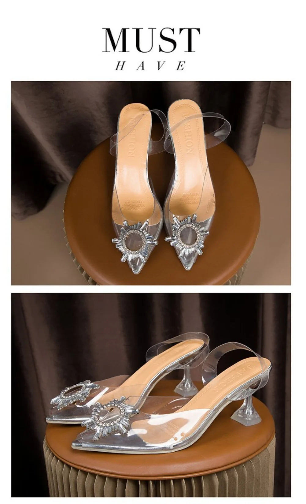 2026 Summer New Women's Fashion Comfortable Elegant Stiletto Heels Clear Sandals Ladies Casual Pumps Party Luxury Shoes