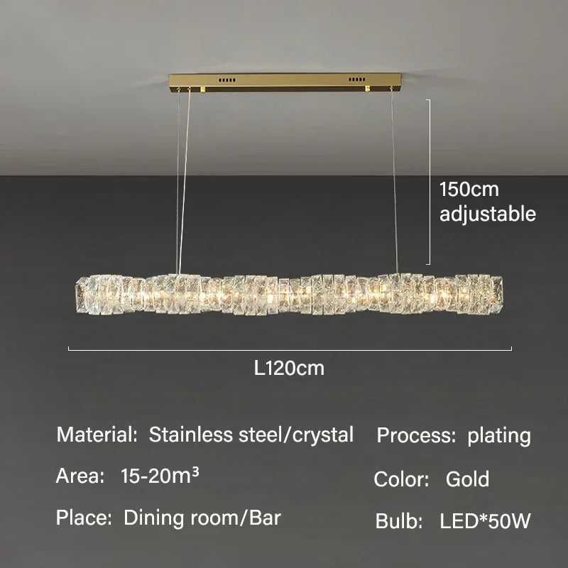 Modern Luxury LED Crystal Chandeliers for Dining Room Kitchen Lighting Decor Lustre Pendant Chandelier Indoor Bar Lights Fixture