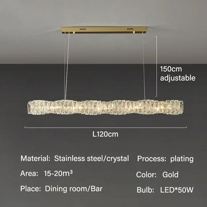 Modern Luxury LED Crystal Chandeliers for Dining Room Kitchen Lighting Decor Lustre Pendant Chandelier Indoor Bar Lights Fixture