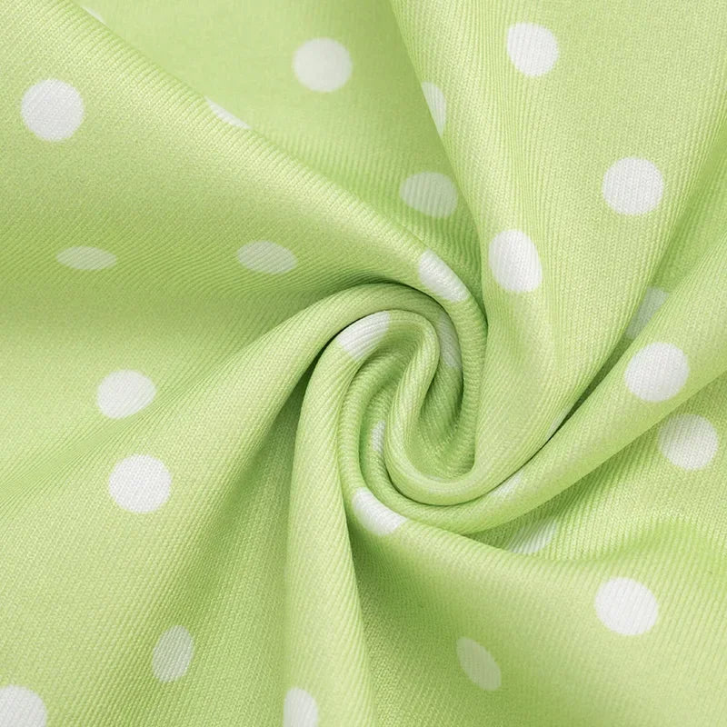 Bandage Halter Playsuits Women Polka Dot Print Summer Ruched Outfits Slim Backless Sleeveless V Neck Rompers Vacation Beach Gift