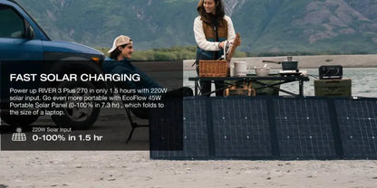 ECOFLOW River 3 Max 560 Portable Power Station, Extra Battery EB300 and River 3 Plus 270, 268Wh-554Wh Expansion LiFePO4 Battery with 10-Year Lifespan, Built-in 140W USB-C Port for Charging/Discharging, Use Independently