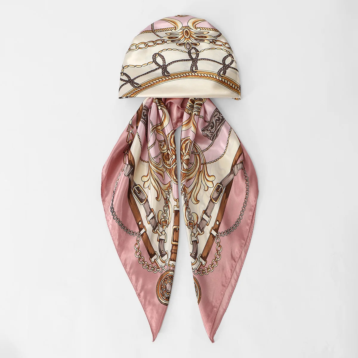 New Muslim Instant Satin Hijab Cap Scarf Printed Turban Hair Bonnet Turban Headwrap For Sleeping Elastic Hair Bonnet Bandana