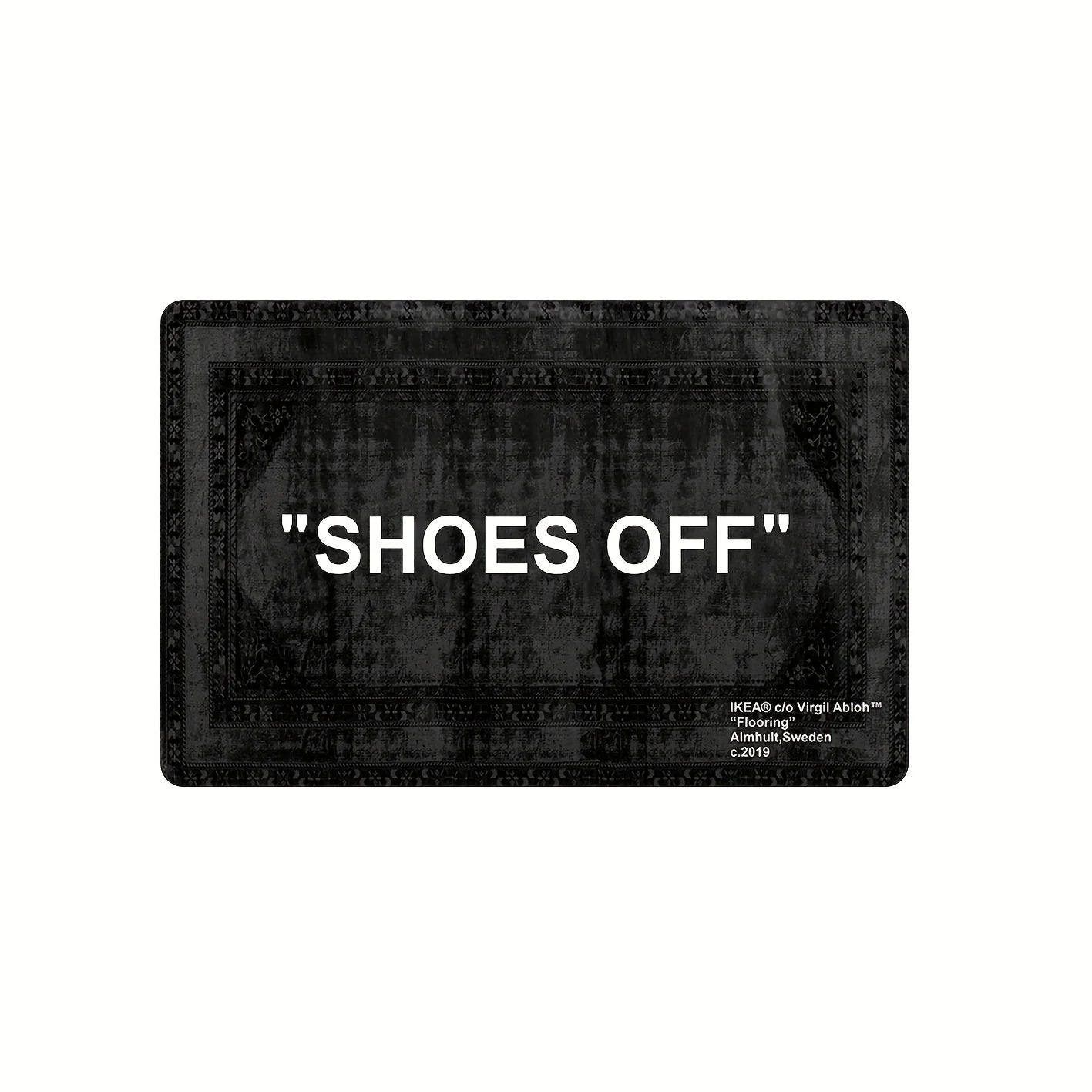 VIKAMA Minimalist Carpet “SHOES OFF” Black Stain-Resistant Rug Doormat Welcome Mat Rug For Bedroom Carpet For Live Room Home Dec