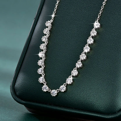 Lnngy Sparkling 3MM Moissanite Bubble-Style Necklace 14K Gold Filled Choker Necklace for Women Wedding Jewelry Accessories