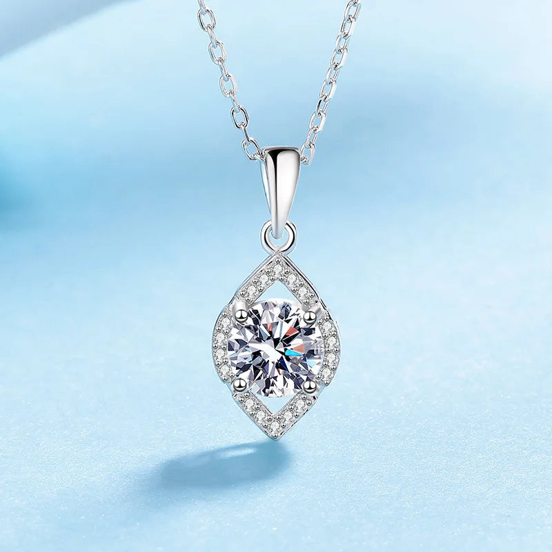 Vintage Water Drop Hollow Pendant for Women,PT950 Platinum Base and 1 Carat Moissanite,combine water drop shape and hollow craft