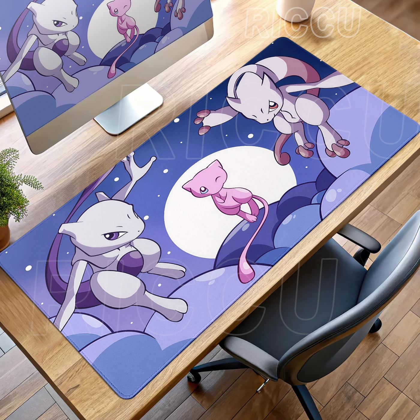Gaming Mouse Pad Large Rubber Keyboard Desk Mat Anti-slip Gamer Playmat Laptop PC Accessories Carpet Mewtwo P-Pokemon Mousepad