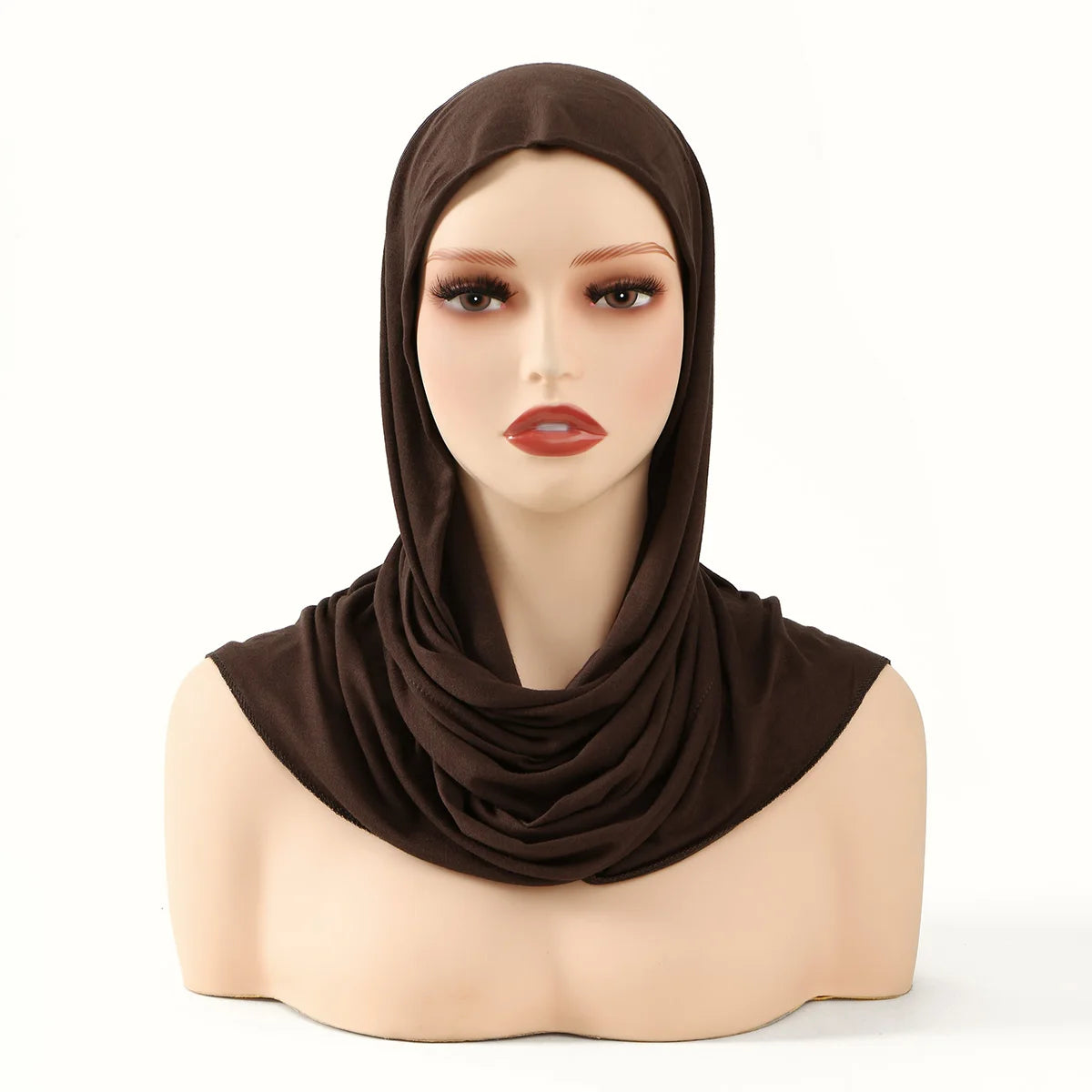 Hot Selling Ins Soft Jersey Instant Hijab Scarf for Women Muslim Solid Color Ready to Wear Hijab  Sport Underscarf Headwraps