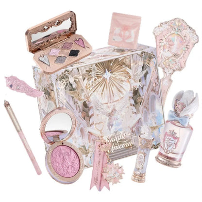 Flower Knows Knight Unicorn Collection Makeup Gift Set Perfumes Lipstick Blush Cloud Setting Powder Eye Shadow Cosmetics Kit