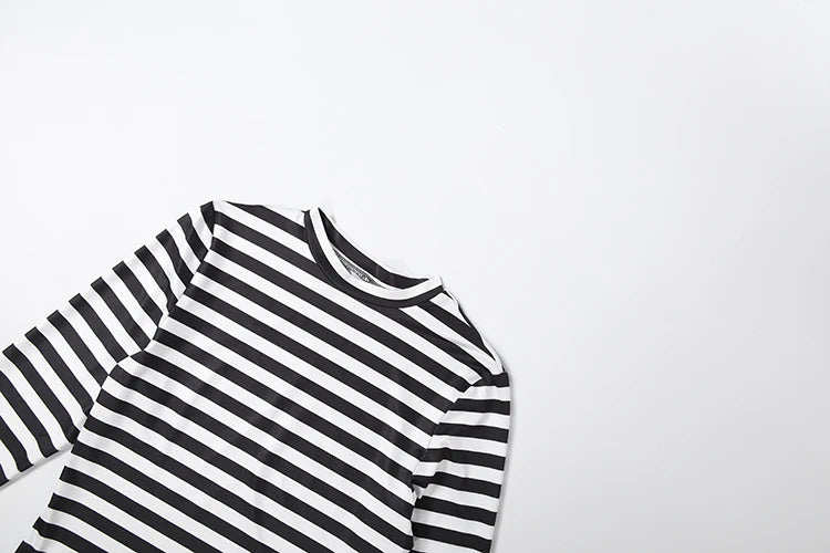 Weird Puss Striped Print 2-Piece Set Women O-Neck Full Sleeve Crop Tops+Mini Simple Skirt Spring Trend Skinny Classic Party Suit
