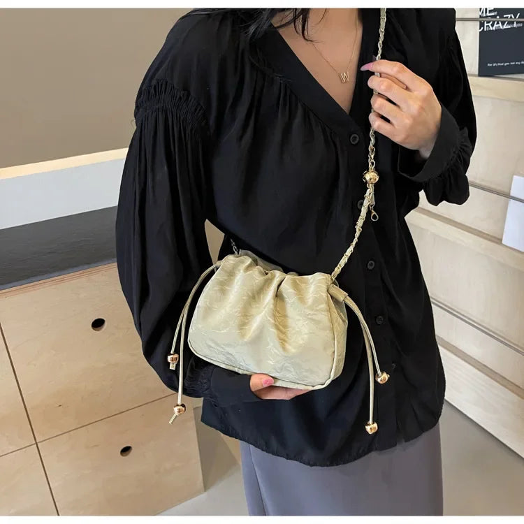 Chain Bag Ladies PU Leather Shoulder Bags Purse for Women Fashion Crossbody Bags Underarm Bag Small Square Satchel Handbag Bolas