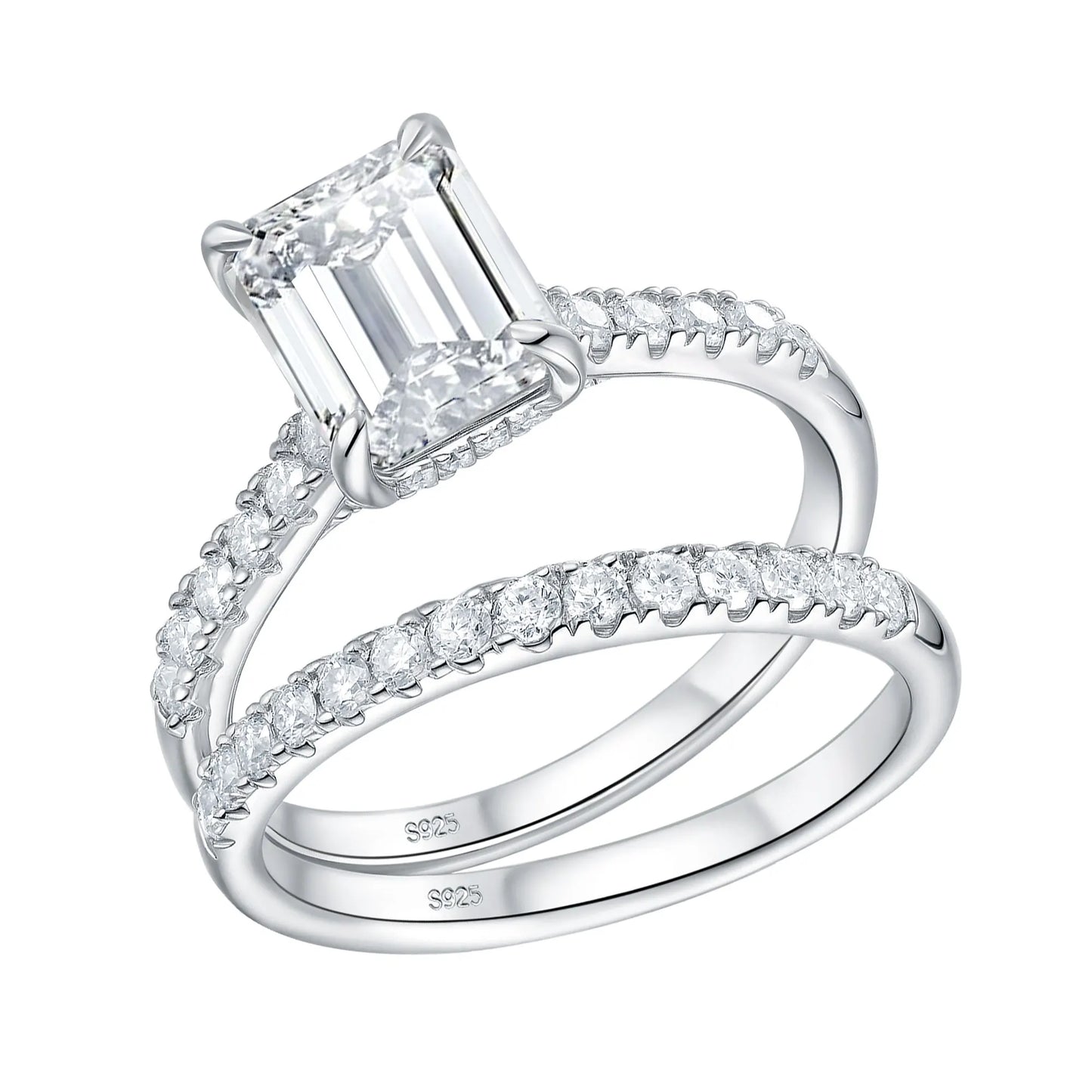 Newshe Moissanite Bridal Rings Set for Women D Color VVS1 Radian Oval Cut Engagement Ring 925 Sterling Silver Luxury Jewelry