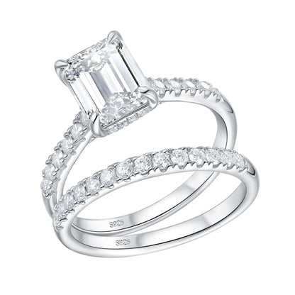 Newshe Moissanite Bridal Rings Set for Women D Color VVS1 Radian Oval Cut Engagement Ring 925 Sterling Silver Luxury Jewelry