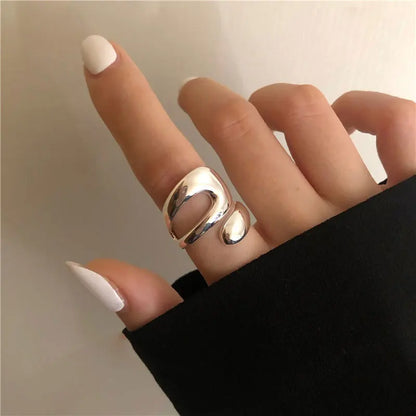 VENTFILLE 925 Sterling Silver Geometric Multilayer Round Bead Ring Female Fashion Punk Temperament Prevent Allergy Charm Jewelry