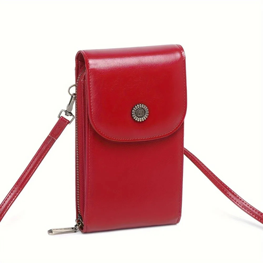 RFID Blocking Crossbody Phone Wallet Soft Leather Wallets Vintage Cell Phone Purse Versatile Female Shoulder Bags Women Handbag