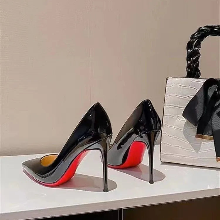 Black Women's elegant high heels Red Shiny Bottoms Luxury Brand Women heels 2026 trend Pointed Toe Sexy Party Pumps shoes Women