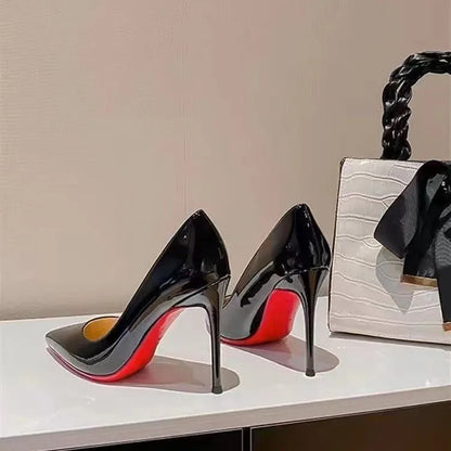 Black Women's elegant high heels Red Shiny Bottoms Luxury Brand Women heels 2026 trend Pointed Toe Sexy Party Pumps shoes Women