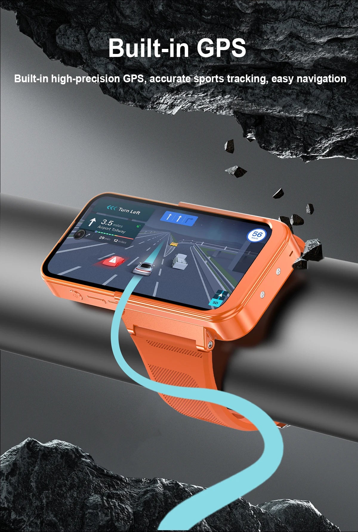 New PG999 Smart Watch Phone Touchscreen Global Connectivity Octa-core Processor GPS Dual SIM Dual Standby Android HD Camera WiFi