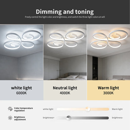 LED Ceiling Lights 110V 220V Remote Dimming  APP Modern 3 Colors Lamp  for Dining Room, Living Room Bedroom