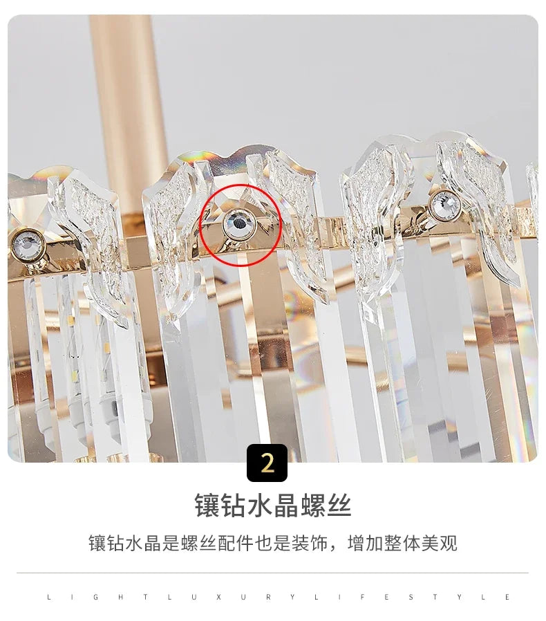 Nordic Luxury Crystal Ceiling Fan Light Modern Minimalist Dining Room Hotel Pendant Lights Living Room Bedroom Silent Fan lamp