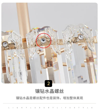 Nordic Luxury Crystal Ceiling Fan Light Modern Minimalist Dining Room Hotel Pendant Lights Living Room Bedroom Silent Fan lamp