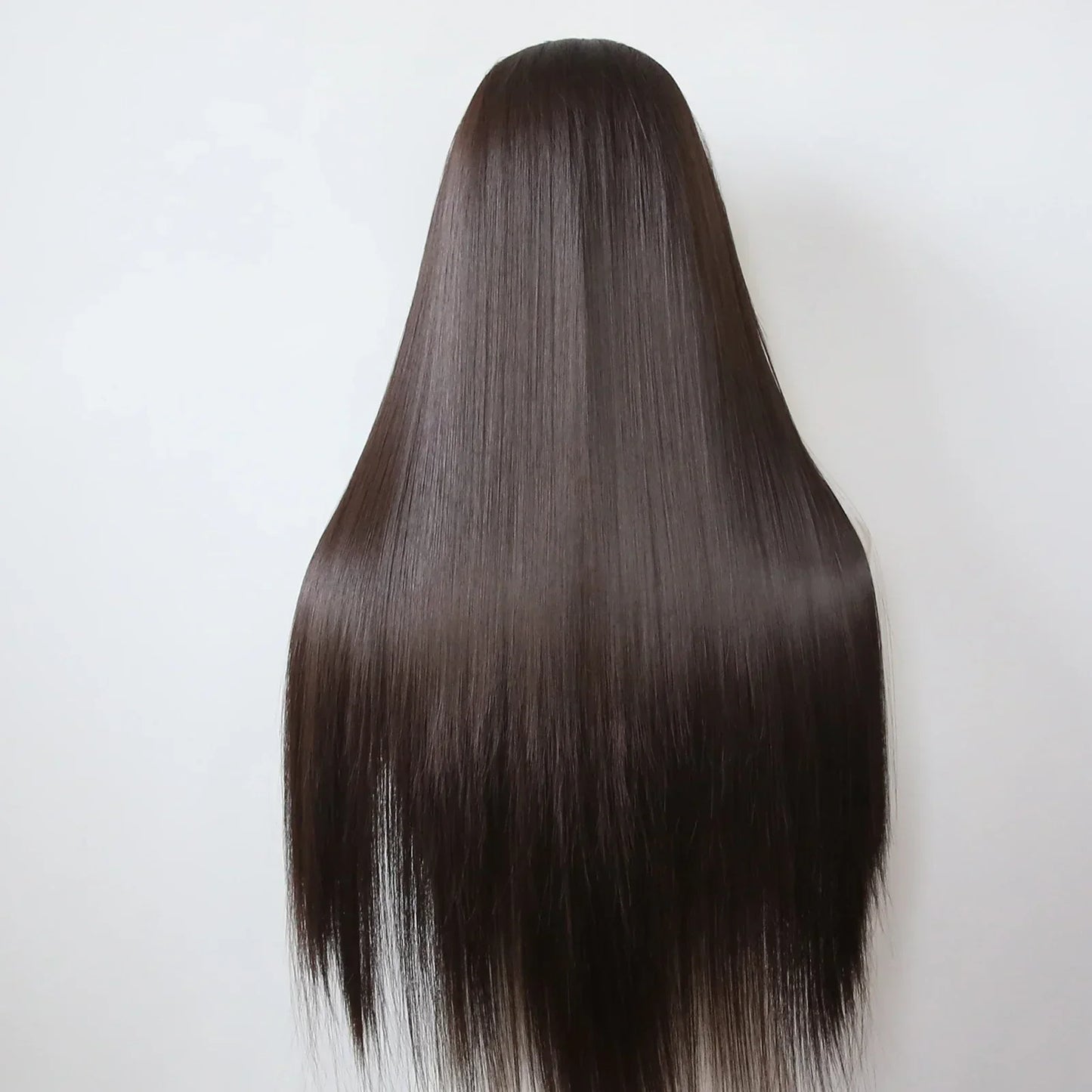 Ashely 13*4 Dark Brown Synthetic Lace Front Wigs Brown Long Straight Lace Front Wig for Women Pre Plucked Natural Hairline