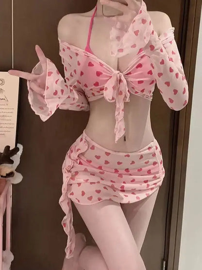 Solid Cute Women Checkered Bikini: Flattering, Slimming  High-Cut Two-Piece Bikini Hot Vacation Swimming Beach