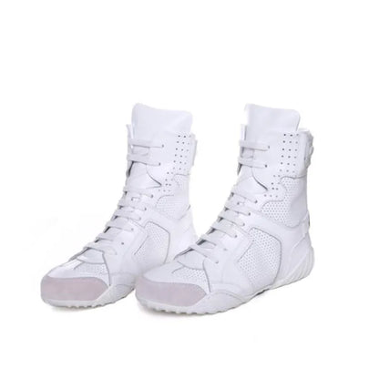 Women Shoes White High Top Sneakers Spring Summer Women Casual Shoes Fashion Shoes Breathable Solid Color Flat With boots