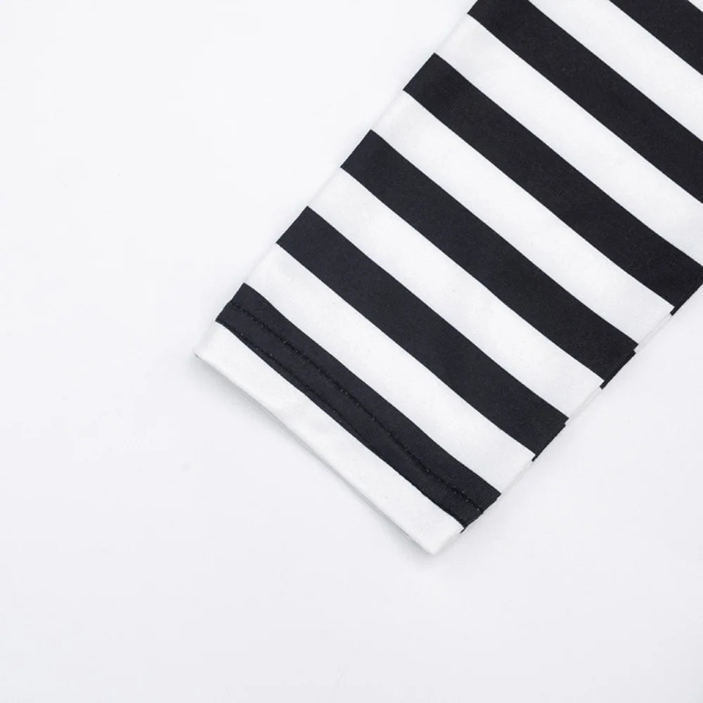 FLARORA Trend Stripe Color Blocking Jumpsuits Woman Deep V Neck Full Sleeve Bandage Skinny Peach Hip Sexy Party Club Overalls
