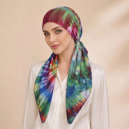 Women's Muslim Hijab Cancer Chemo Caps Fashion Print Turban Cap Hair Loss Headscarf Soft Elastic Hijab Scarf Headwear