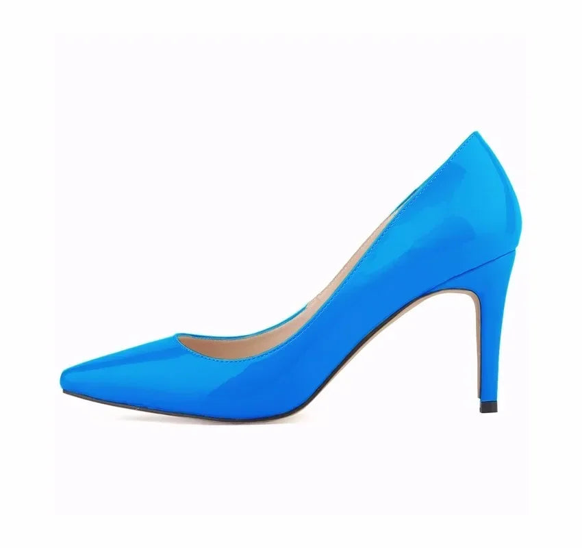 Large Size Women Pumps Classic Pointed Toe High Heels Sexy 9cm Stilettos Female Elegant Comfort Ladies Red Wedding Party Shoes