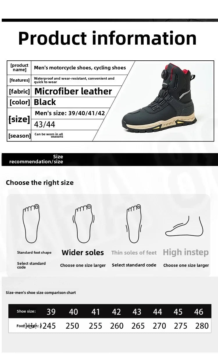 Motorcycle Men Boots Waterproof Breathable Anti-fall Rider Road Racing Casual Boot Gear Shift Rubber Sole Reflective Bike Shoes