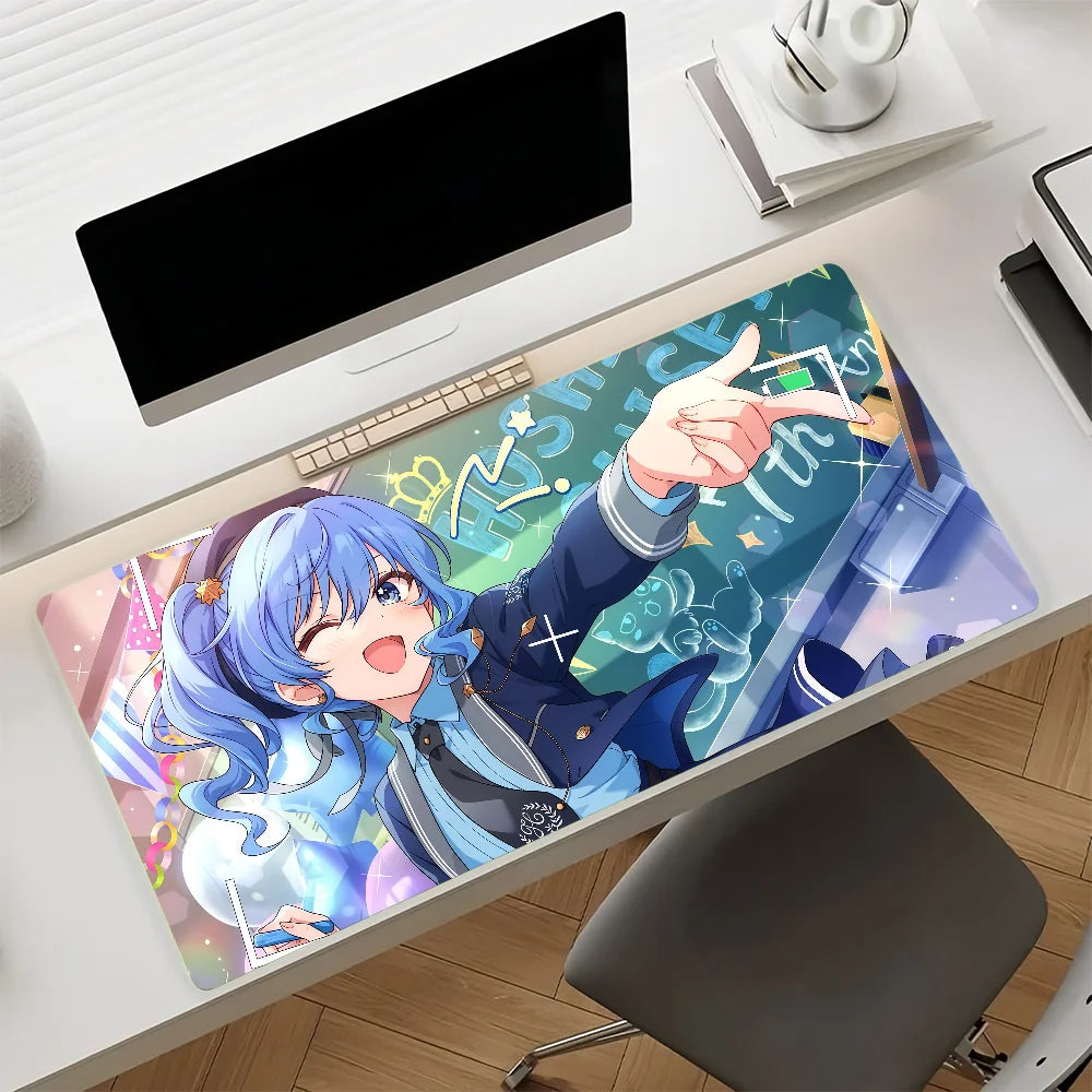 Singer H-Hoshimachi S-Suisei Mouse Pad For Office Gaming And Keyboards Non-Slip Large Waterproof